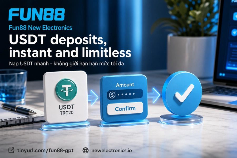 fun88 USDT Crypto deposit ERC20 TRC20 two payment modes