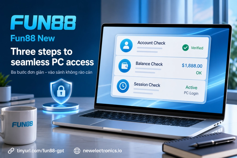 Fun88 PC login process 3 steps Chrome Safari