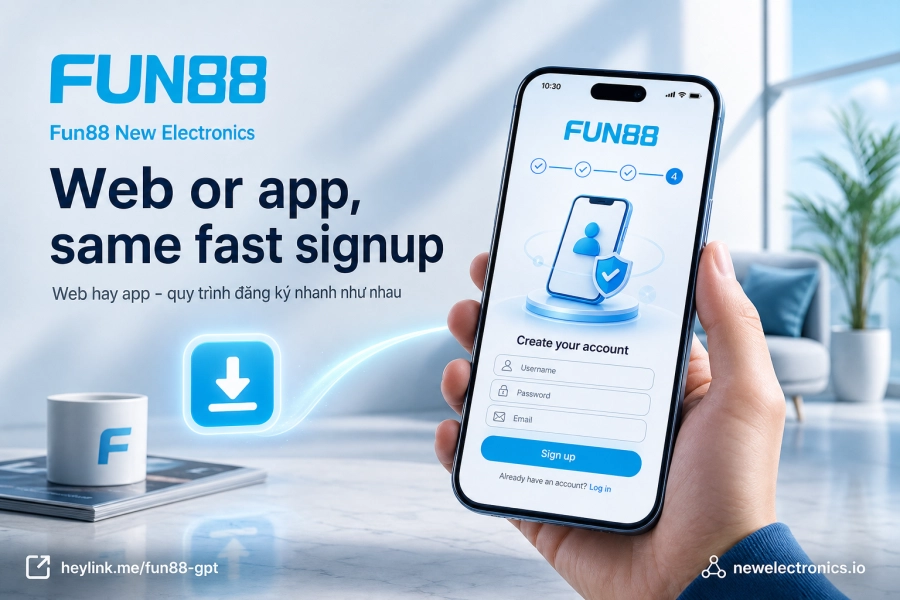 đăng ký Fun88 qua website và app iOS Android so sánh thao tác